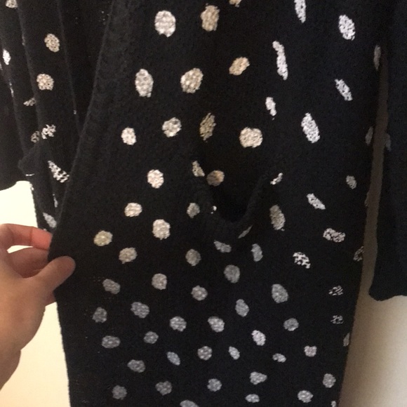 Long Knit Open Cardigan Polka Dot - Picture 3 of 7